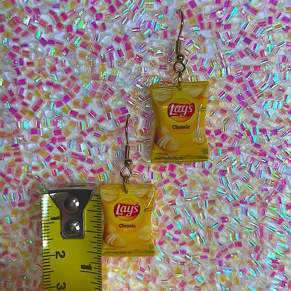 Potato Chip Dangle Earrings - Picture 14 of 17